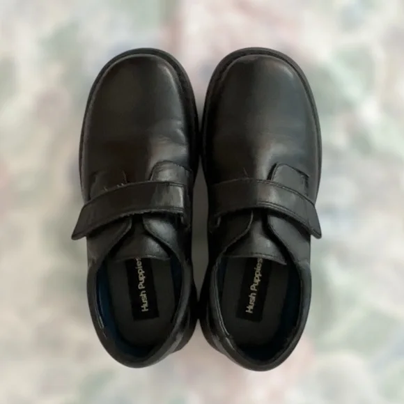 VGUC Hush Puppies Dress Shoes "Kent" Boys 2.5, Black - Picture 4 of 9